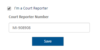 User role - Court Reporter