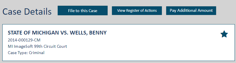Case Details page - View Register of Actions button